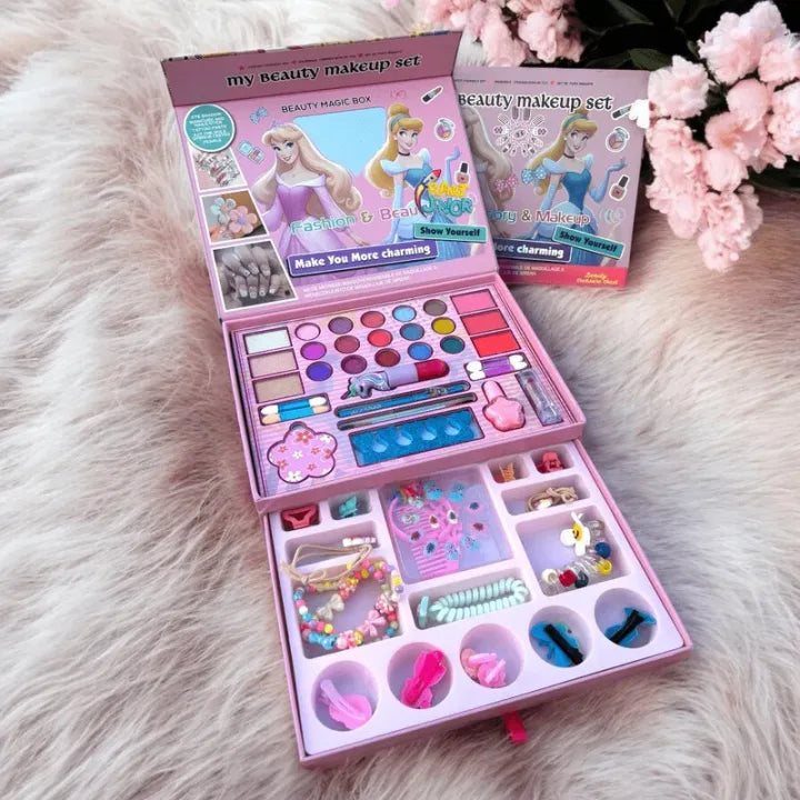 2-in-1 Beauty Makeup Kit – Portable Cosmetic Toy for Girls!