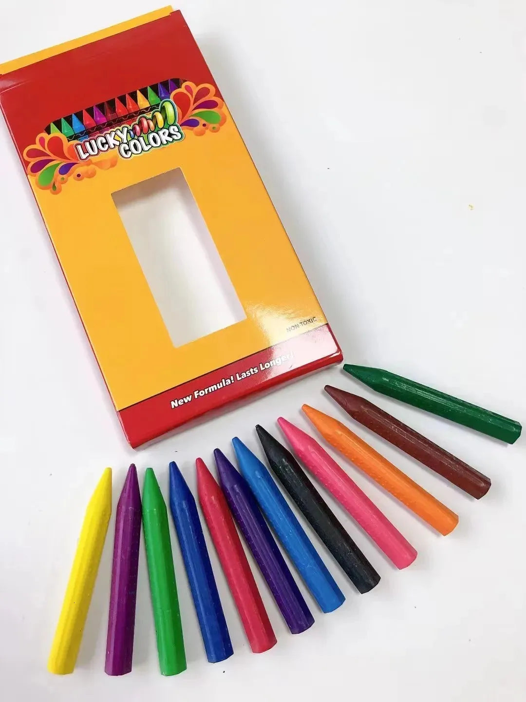 12-Color Washable Wax Crayons – No Dirty Hands, Mess-Free Art for Kids!