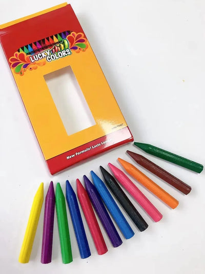 12-Color Washable Wax Crayons – No Dirty Hands, Mess-Free Art for Kids!