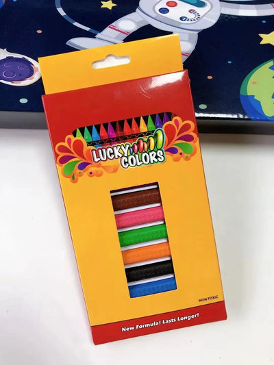 12-Color Washable Wax Crayons – No Dirty Hands, Mess-Free Art for Kids!