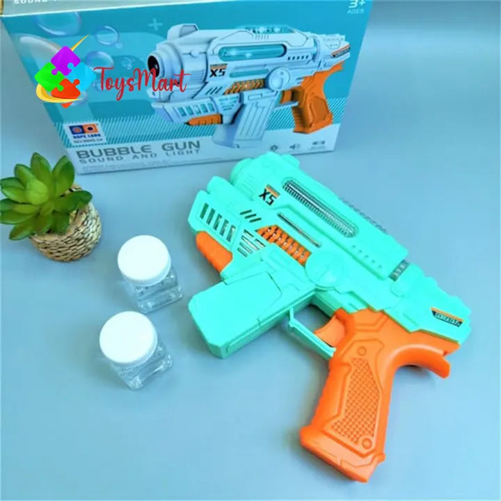 The Toys Mart Bubble Gun for Kids - Automatic Electric Bubble Machine Gun with Lights, Music & Rapid-Fire Bubble Blasting - Includes Bubble Liquid (Assorted Color)