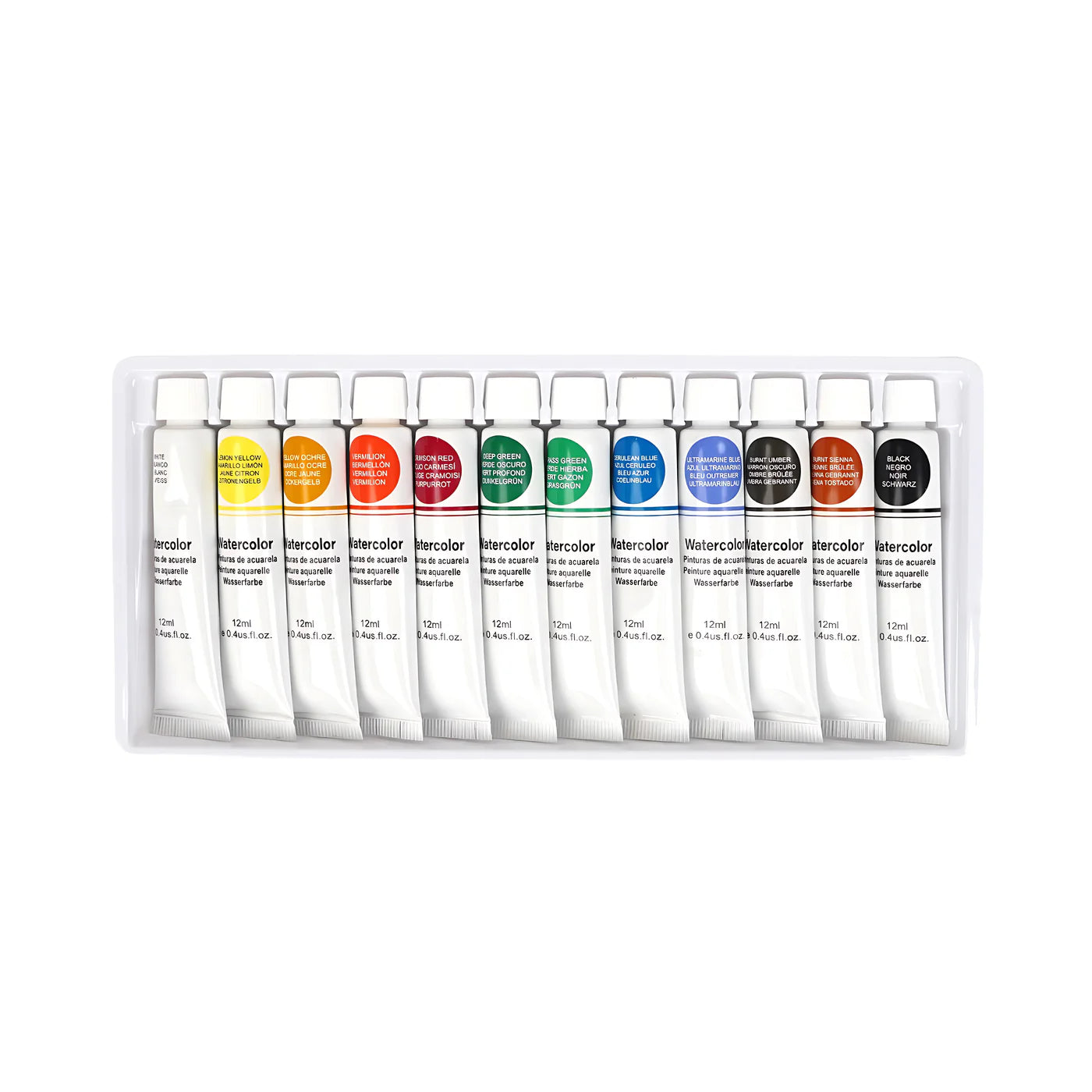 12-Color Watercolor Paint Set – 12ml Tubes for Beginners and Hobbyists
