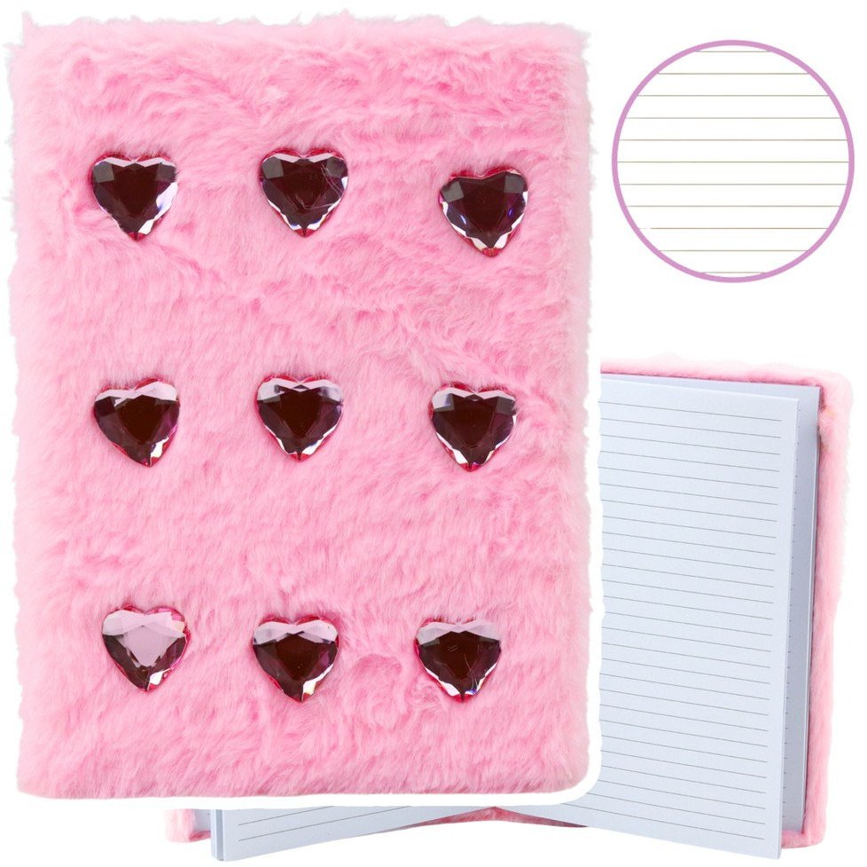 Crystal Heart Notebook – Pink Lined A5 Journal with 80 Pages!