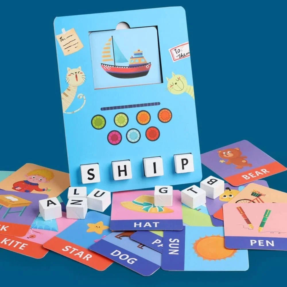 Wooden Learn-to-Spell Kit – 105-Piece Educational Board for Kids!