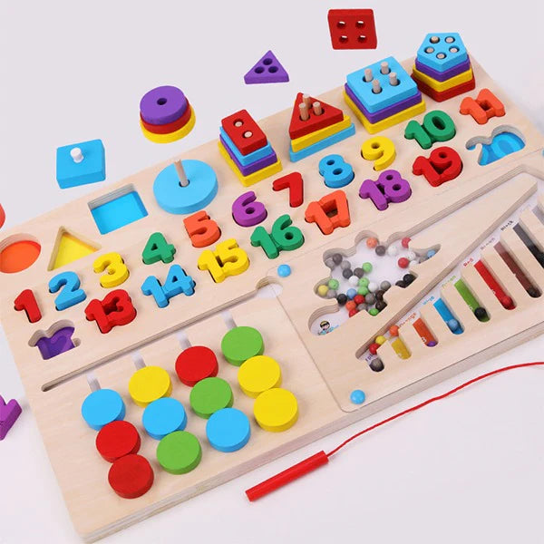 Keep Smiling Wooden Multifunctional Sorting Logarithm Magnetic Beads Numbers – 408-Piece Educational Toy Set!