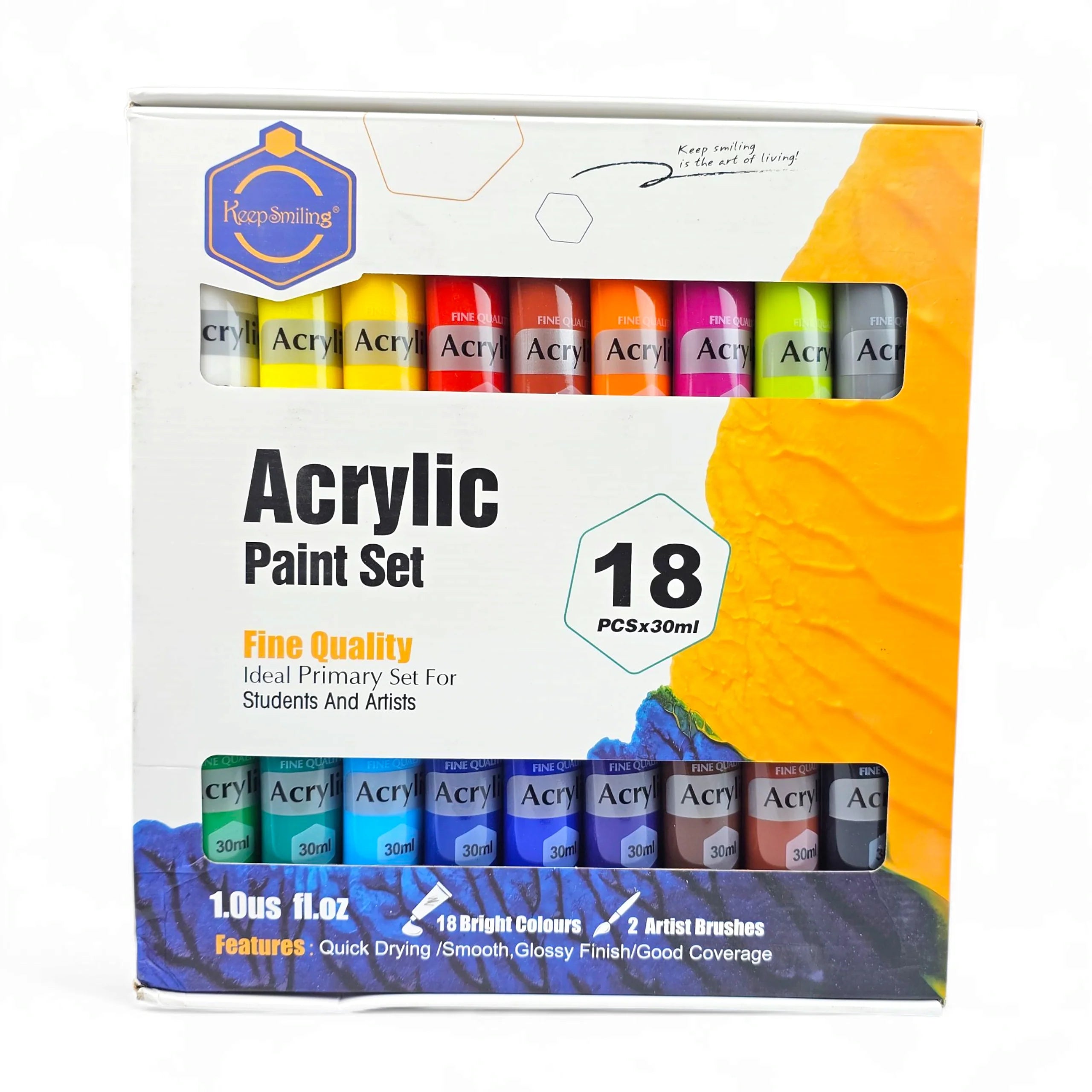 Acrylic Paint Set 30ml - 18 Pcs