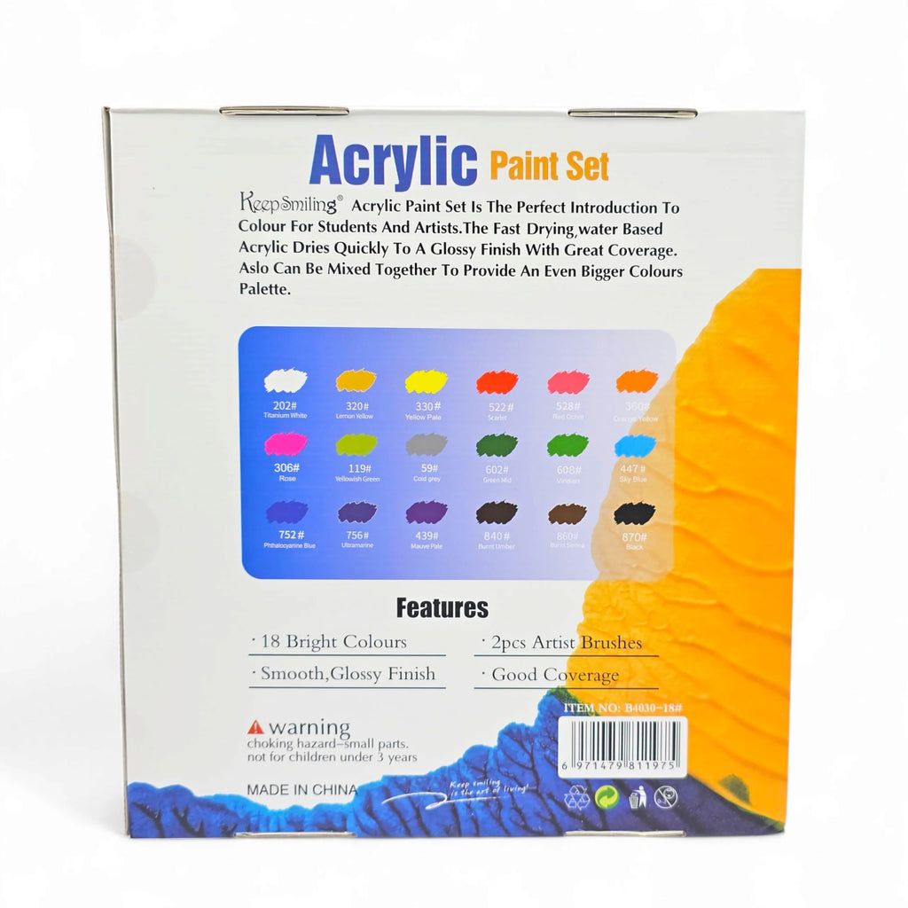 Acrylic Paint Set 30ml - 18 Pcs