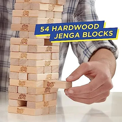 Hasbro Original Jenga Classic Game - High-Quality Wooden Block Stacking Game for Kids & Adults
