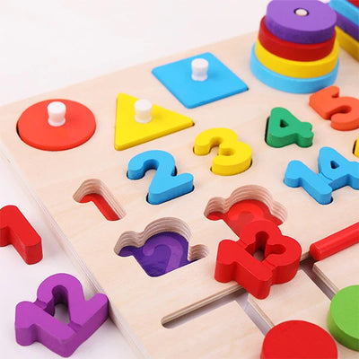 Keep Smiling Wooden Multifunctional Sorting Logarithm Magnetic Beads Numbers – 408-Piece Educational Toy Set!