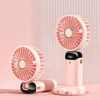 Portable Mini Fan – 1200mAh USB Rechargeable with LED Light!