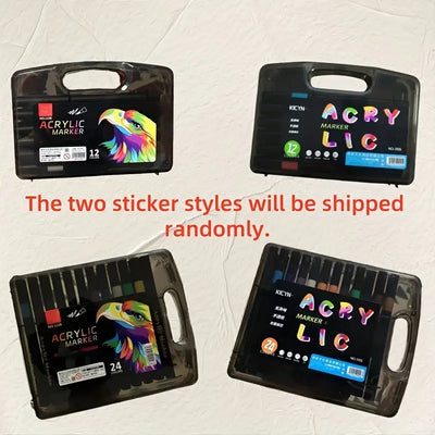 Acrylic Brush Marker Set - Versatile Paint Markers with Flexible Brush Tips