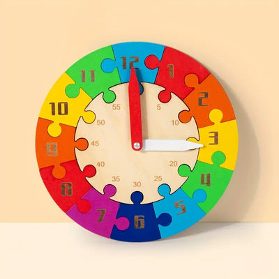 Wooden Educational Clock Puzzle – Time Learning Toy for Kids!
