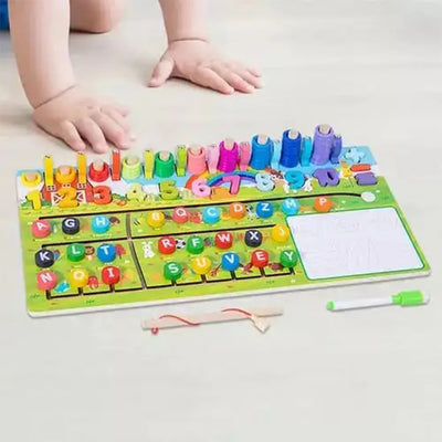 Farm Logarithmic Board with Maze – Wooden Educational Toy for Kids!