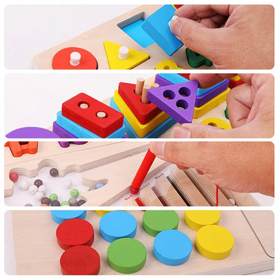 Keep Smiling Wooden Multifunctional Sorting Logarithm Magnetic Beads Numbers – 408-Piece Educational Toy Set!