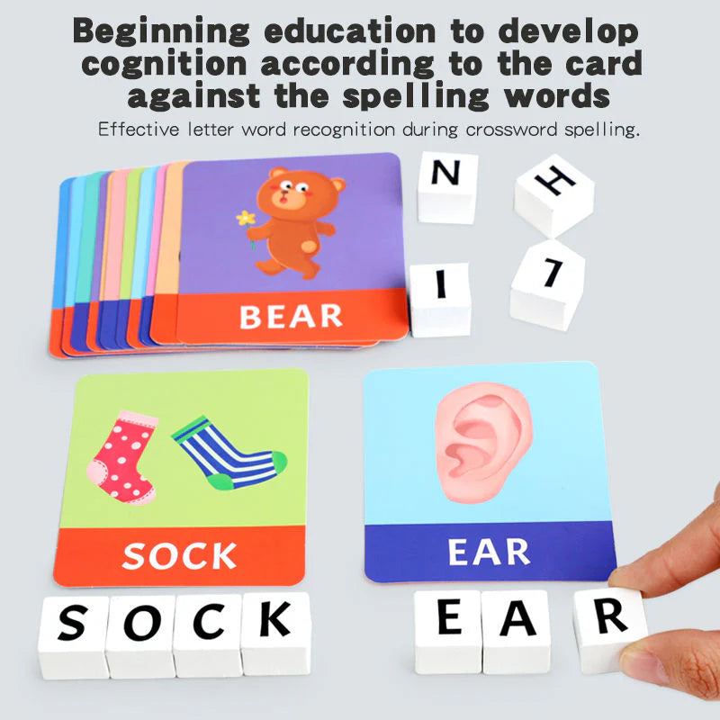 Wooden Learn-to-Spell Kit – 105-Piece Educational Board for Kids!