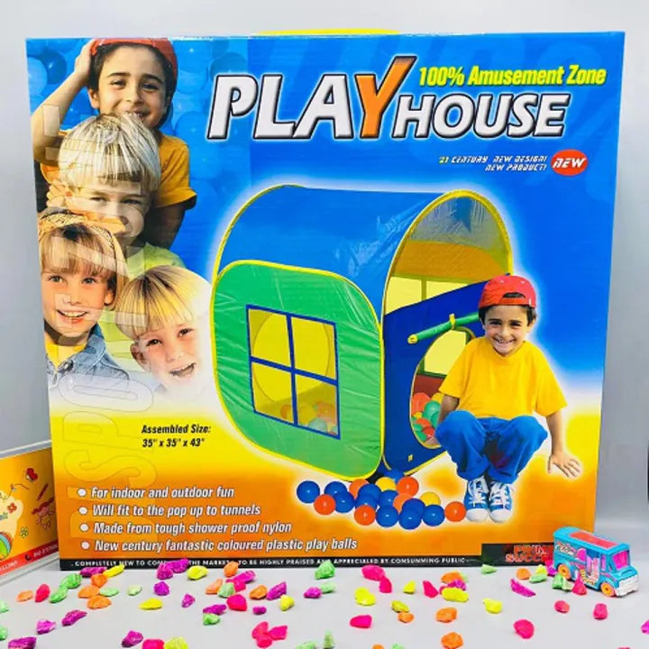Kids Play Tent House - Indoor & Outdoor Children's Play Tent with Portable Carry Bag, Fun Castle Design for Boys & Girls
