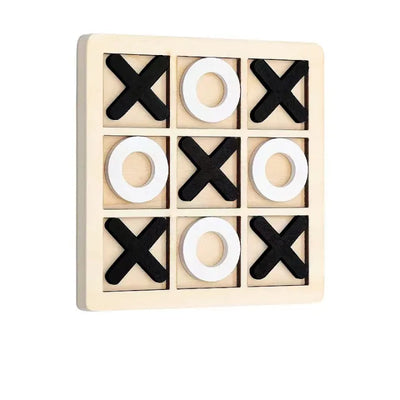 Tic Tac Toe Wooden Puzzle Game – Random Color, One-Piece Fun for Kids!