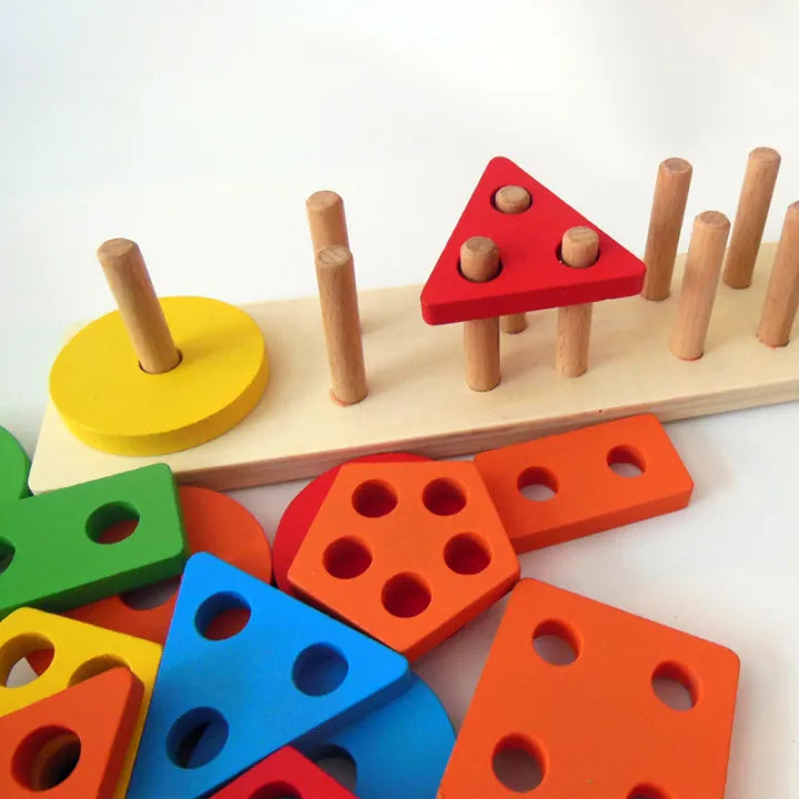 Wooden Rainbow Stacker – 5-Tier Educational Sorting Toy for Toddlers!