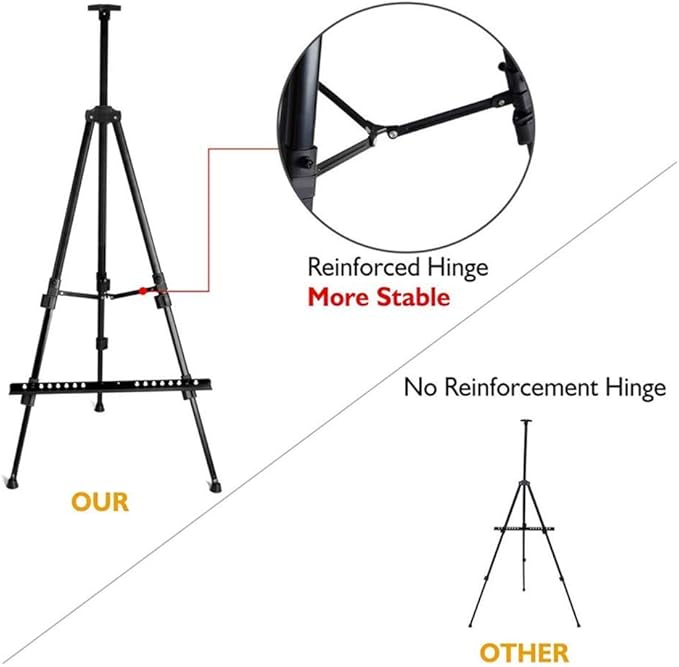 Pro Adjustable Easel Stand – Extra Thick Aluminum Tripod for Floor/Tabletop Art!