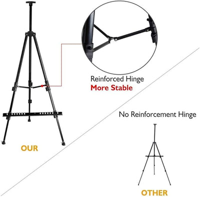 Pro Adjustable Easel Stand – Extra Thick Aluminum Tripod for Floor/Tabletop Art!