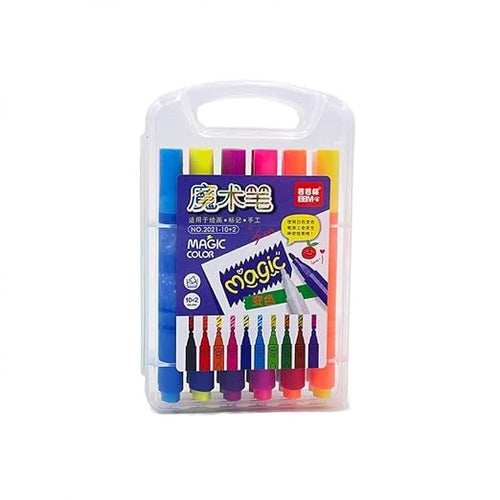 Magic Color-Changing Marker Pens – 12-Piece Set for 3D Lettering & Secret Messages!
