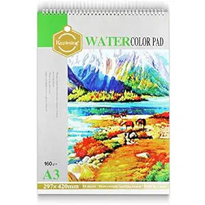 A3 Watercolor Pad – 160 GSM Acid-Free Spiral Sketchbook for Artists & Kids!
