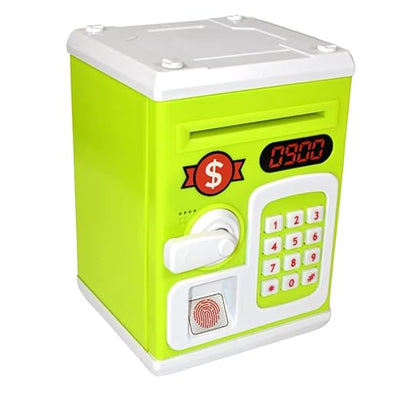 Money Safe for Kids with Fingerprint Sensor - Educational Savings Bank with Digital Lock & Password Protection