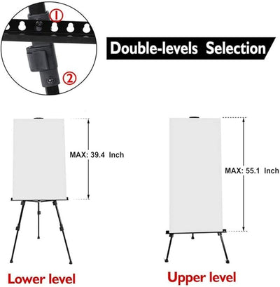Pro Adjustable Easel Stand – Extra Thick Aluminum Tripod for Floor/Tabletop Art!