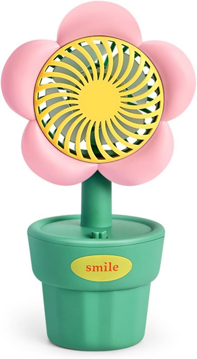 Keep Smiling Flower Shape USB Mini Fan – Portable Multifunctional Air Cooler for Office & Outdoor!