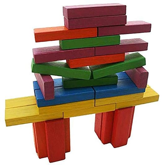 Keep Smiling Wooden Tumbling Tower Blocks – 48-Piece Stacking & Balancing Game for Kids!