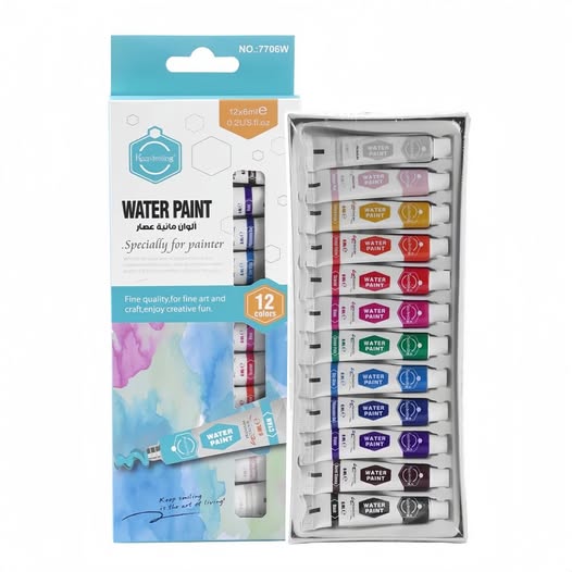 Watercolor Paint Set – 12 Tubes (12ml) for Vibrant, Blendable Art!