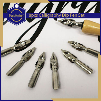 Keep Smiling E0354 Calligraphy Dip Pen 8 Pcs Set