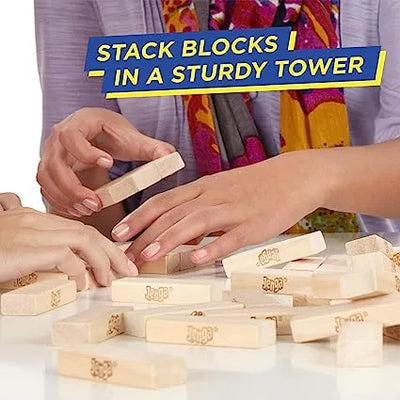 Hasbro Original Jenga Classic Game - High-Quality Wooden Block Stacking Game for Kids & Adults