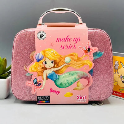 2-in-1 Beauty Makeup Kit – Portable Cosmetic Toy for Girls!