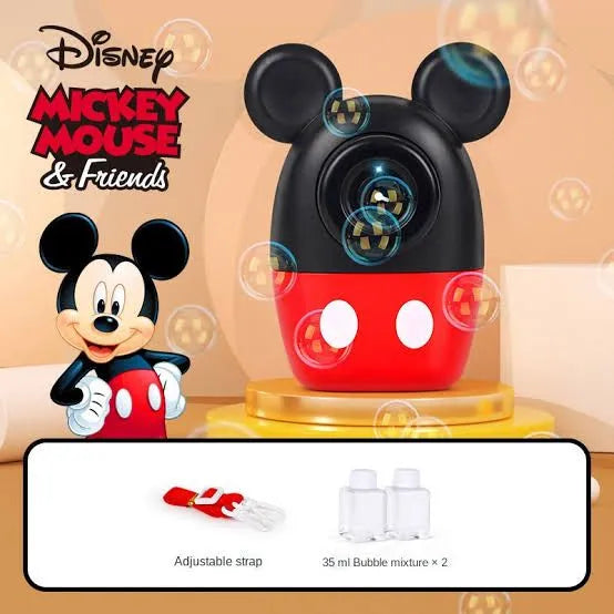 Mickey & Minnie Bubble Blast Camera - Automatic Bubble Gun with Music & Lights for Kids Party Favors