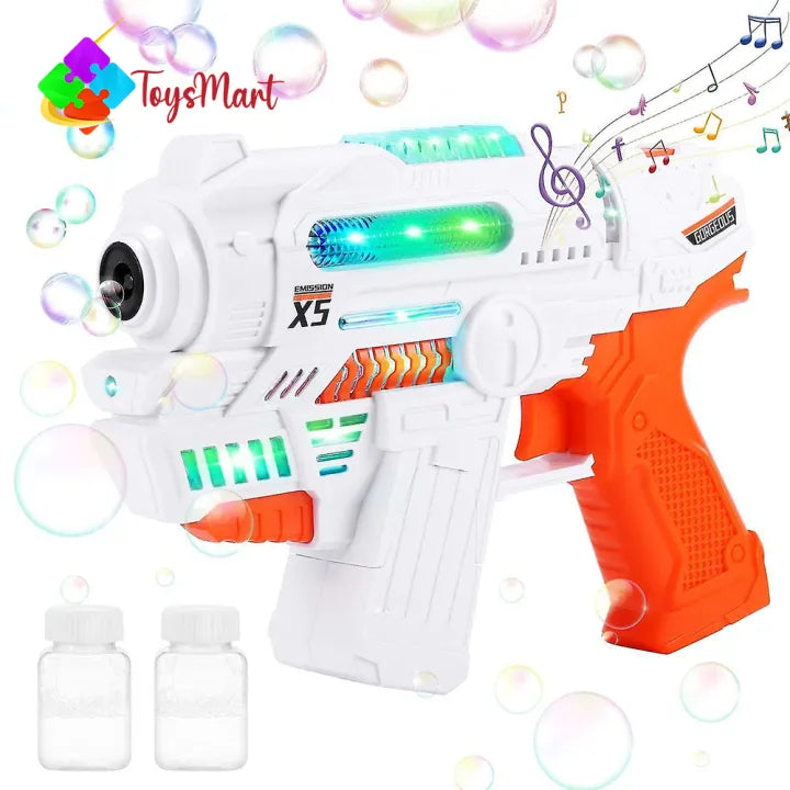 The Toys Mart Bubble Gun for Kids - Automatic Electric Bubble Machine Gun with Lights, Music & Rapid-Fire Bubble Blasting - Includes Bubble Liquid (Assorted Color)