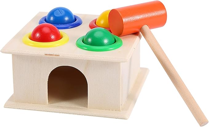 Wooden Montessori Hammer Toy – Educational Whack-a-Mole Game for Toddlers!