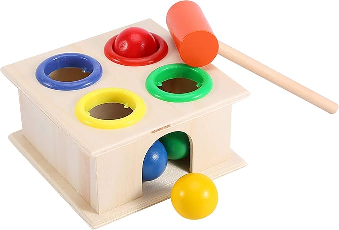 Keep Smiling Wooden Montessori Hammer Toy – Educational Whack-a-Mole Game for Toddlers!