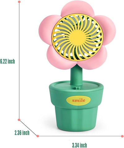 Keep Smiling Flower Shape USB Mini Fan – Portable Multifunctional Air Cooler for Office & Outdoor!