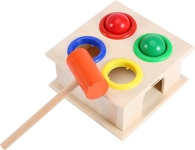 Keep Smiling Wooden Montessori Hammer Toy – Educational Whack-a-Mole Game for Toddlers!