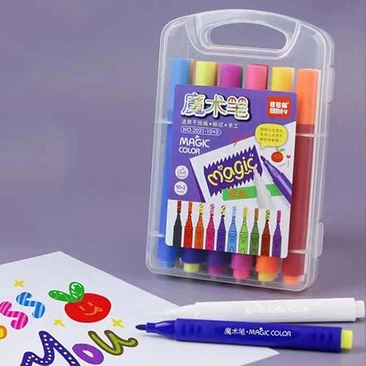 Magic Color-Changing Marker Pens – 12-Piece Set for 3D Lettering & Secret Messages!