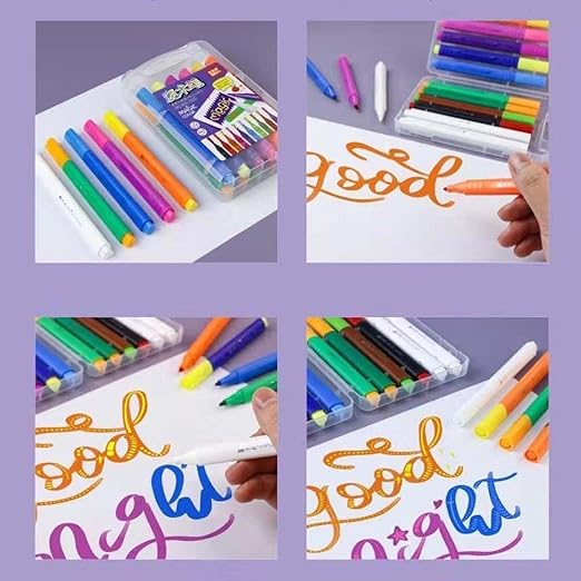 Magic Color-Changing Marker Pens – 12-Piece Set for 3D Lettering & Secret Messages!
