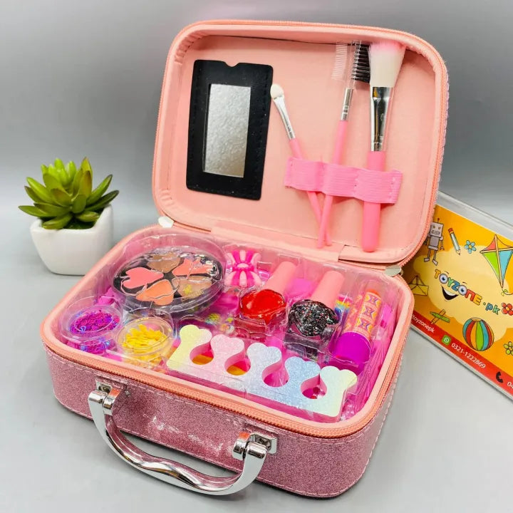 2-in-1 Beauty Makeup Kit – Portable Cosmetic Toy for Girls!
