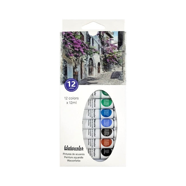 12-Color Watercolor Paint Set – 12ml Tubes for Beginners and Hobbyists