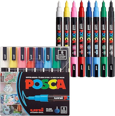 Creative Art Pro Pack – 8 Count POSCA Paint Markers (Medium Point)