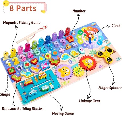 Wooden Montessori Puzzle Board – Educational Math & Classification Games for Kids 3-6 Years!