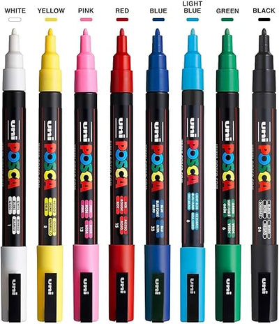 Creative Art Pro Pack – 8 Count POSCA Paint Markers (Medium Point)