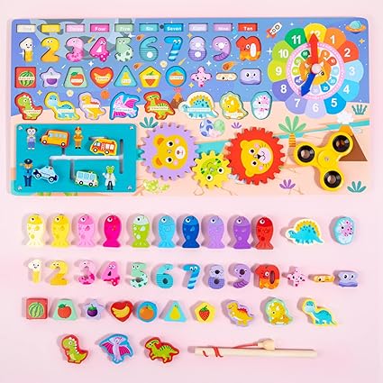 Wooden Montessori Puzzle Board – Educational Math & Classification Games for Kids 3-6 Years!