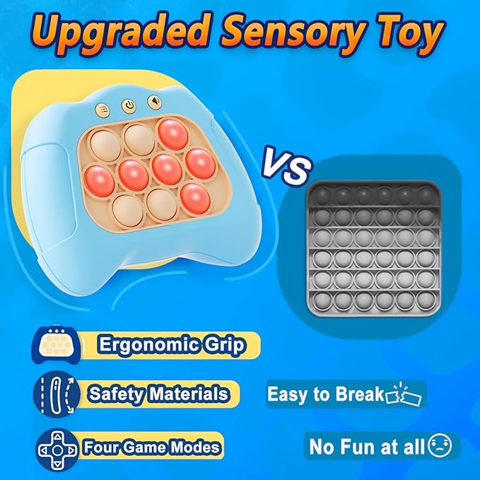 Pop It Fidget Game - Quick Push Sensory Toy (Random Color) - Stress Relief Popper Bubble Game for Kids & Adults