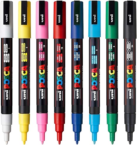 Creative Art Pro Pack – 8 Count POSCA Paint Markers (Medium Point)